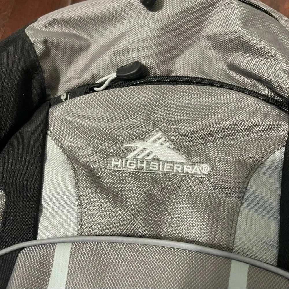 High Sierra Backpack Black And Gray Hiking School Travel